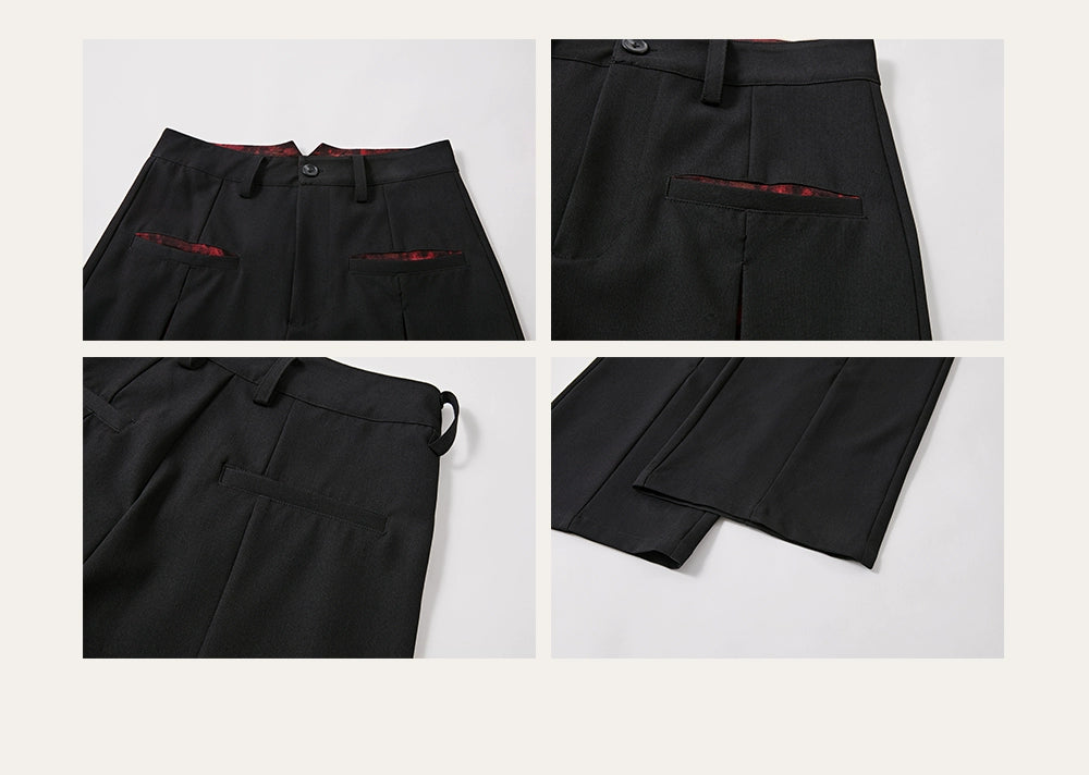 KREATE Harrington Collar Jacket with Segmented Oil Painting Lining-Top-Black-S-Free Shipping Leatheretro