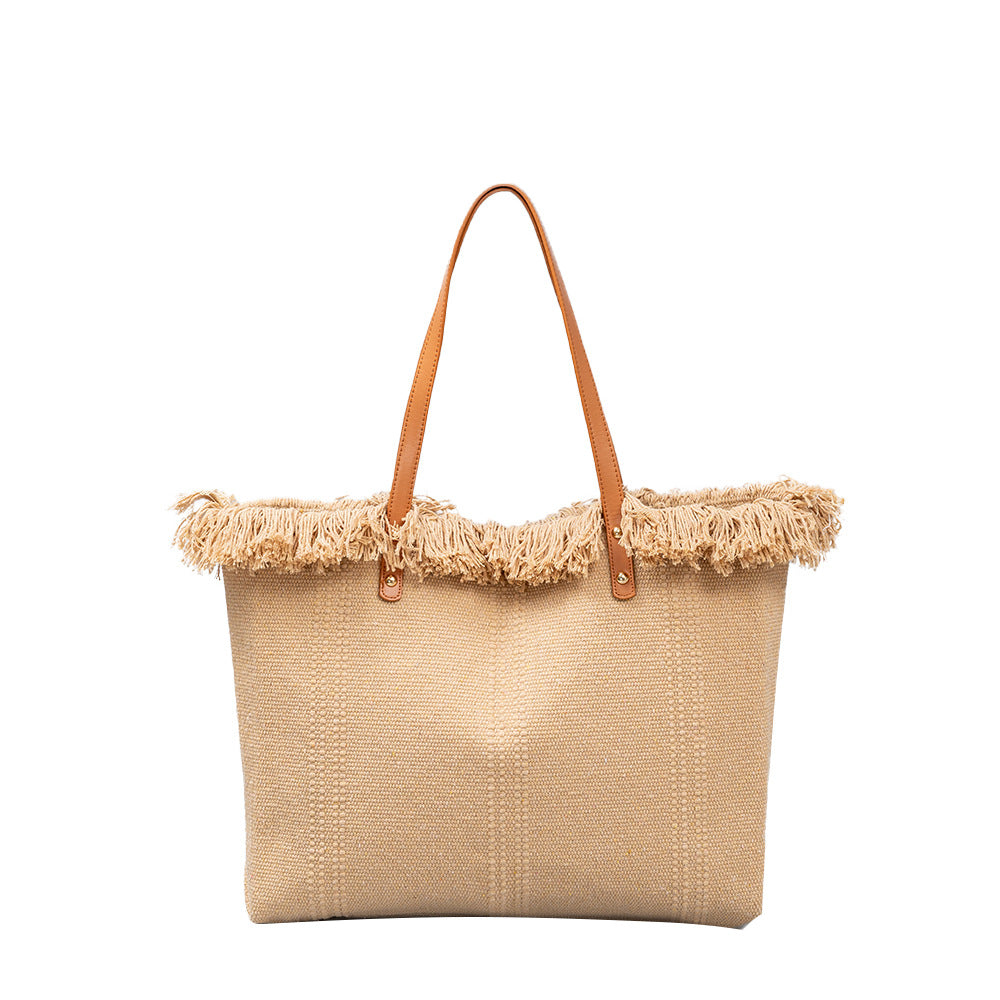 Stylish Canvas Tote Bag-Light blue-50*10*35CM-Free Shipping Leatheretro