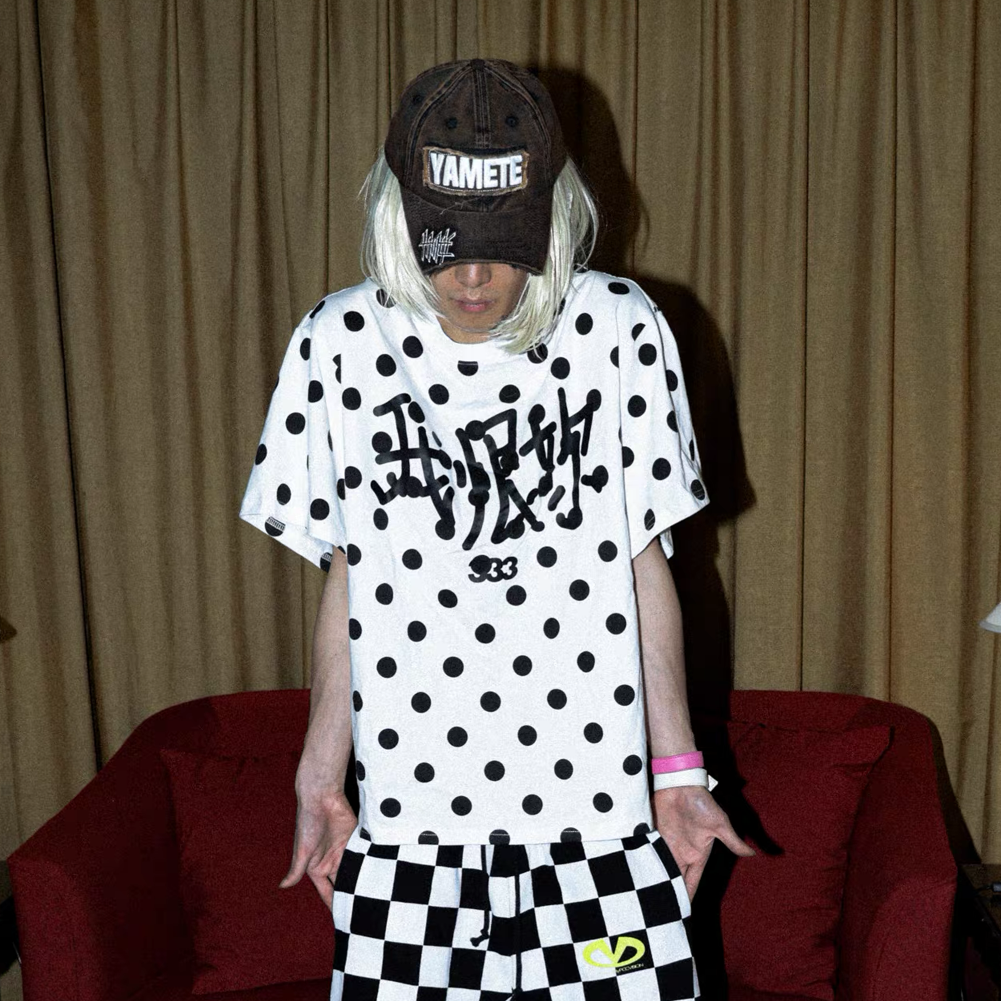 PCCVISION Polka Dot Text Graphic T-Shirt-T Shirt-S (Preorder)-White-Free Shipping Leatheretro