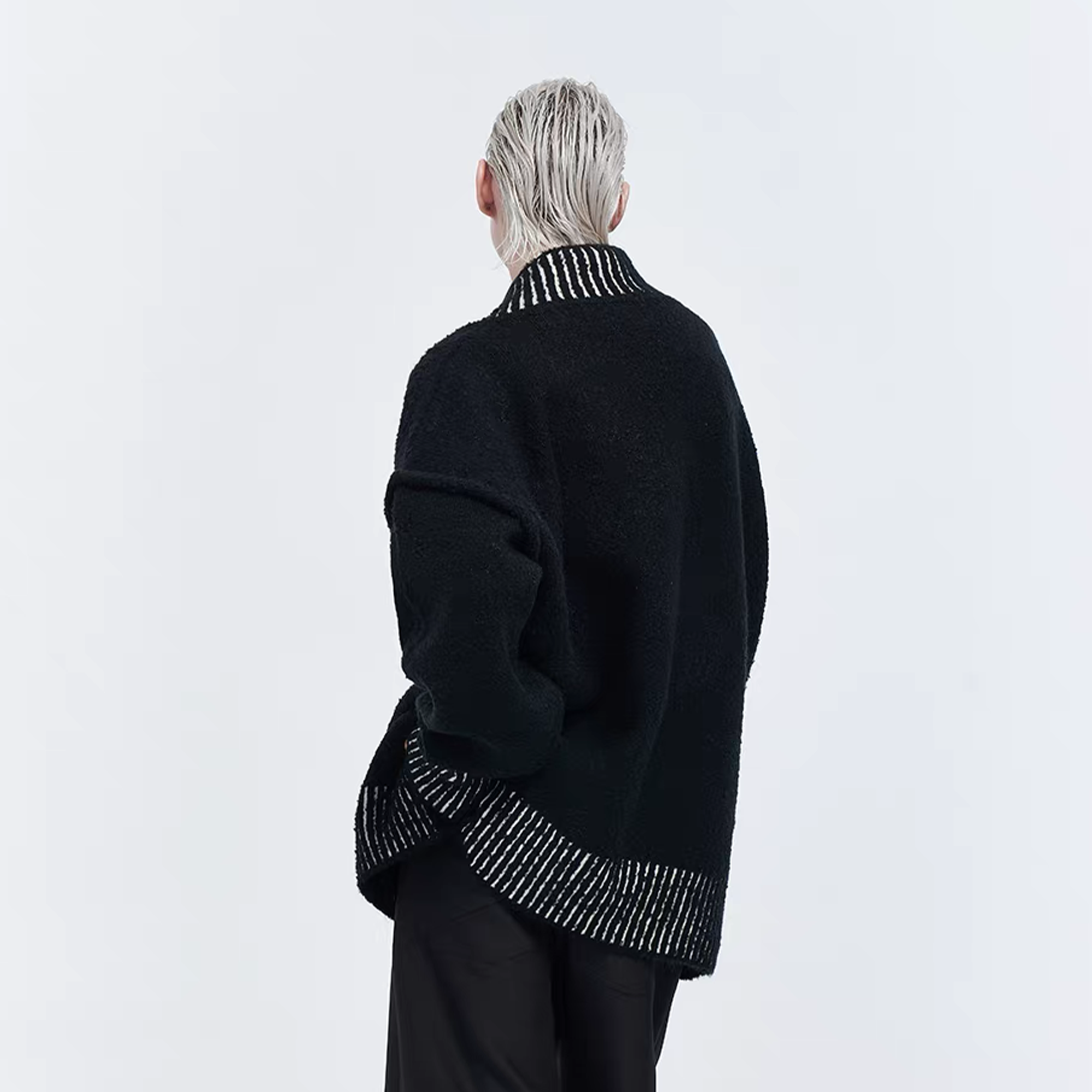 TIWILLTANG Retro Oversized V-Neck Sweater