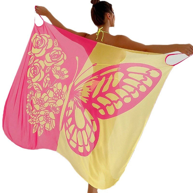 Summer Butterfly Print Beach Cover Ups-Cover Up-A-One Size-Free Shipping Leatheretro