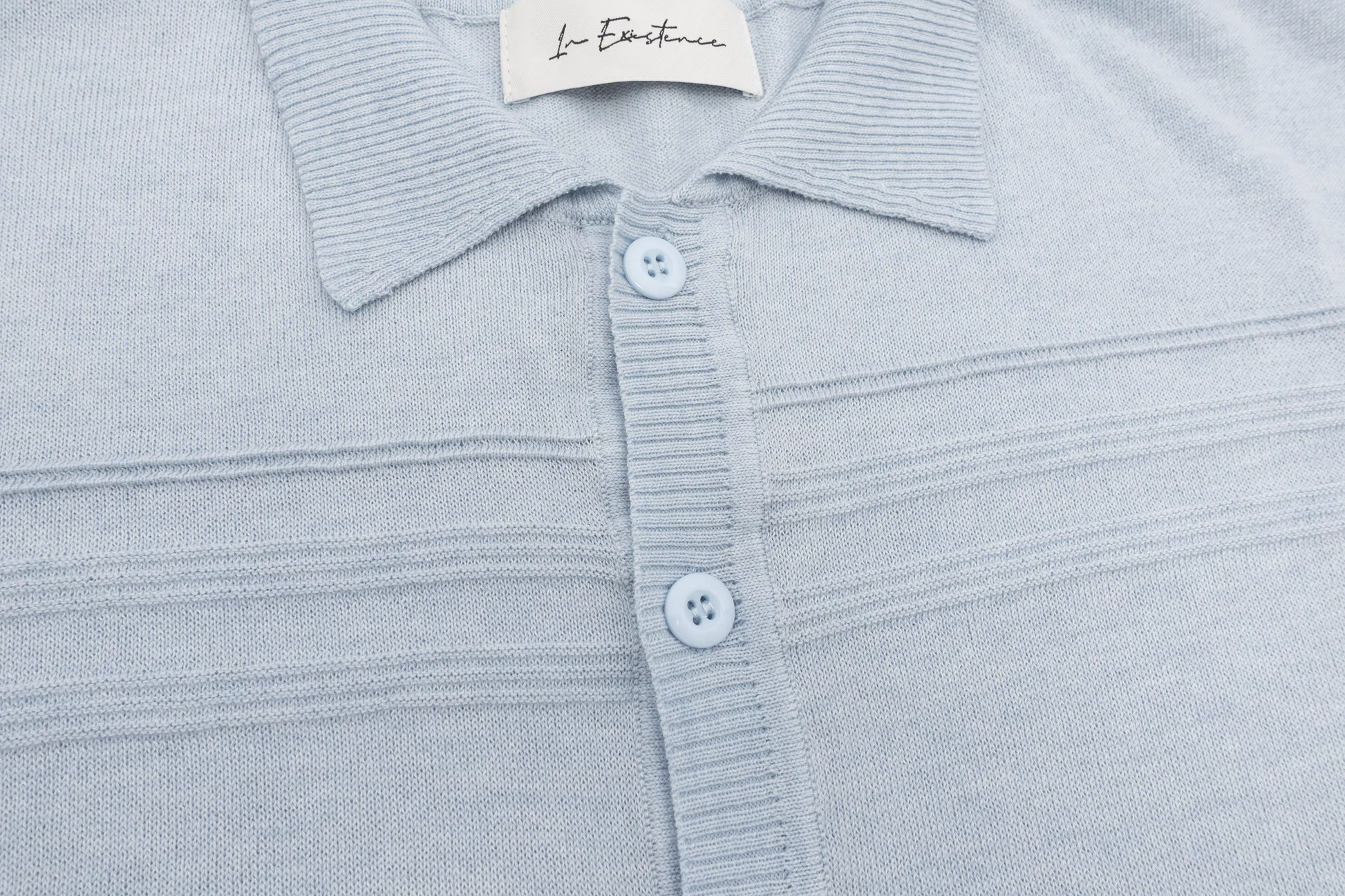 IN EXISTENCE Jacquard-Trim Wool-Blend Knit Half Shirt-Half shirt-S (1)-Blue (S M for Preorder)-Free Shipping Leatheretro