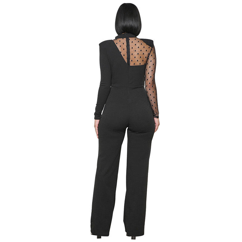 Causal Women Black Fall Jumpsuits-Suits-Black-S-Free Shipping Leatheretro