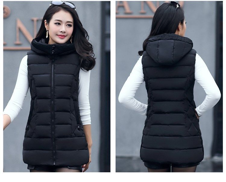 Fashion Winter Plus Sizes Cotton Vest for Women-Vests-Yellow-L 40-50 kg-Free Shipping Leatheretro