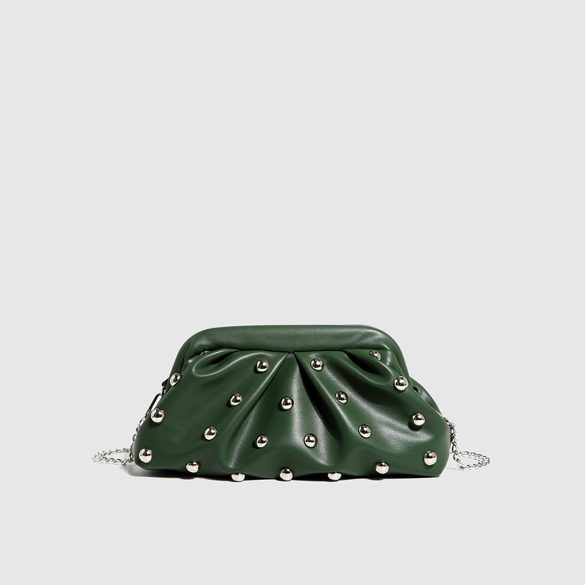 Women's Pleated Dumpling Bag-Green-Free Shipping Leatheretro