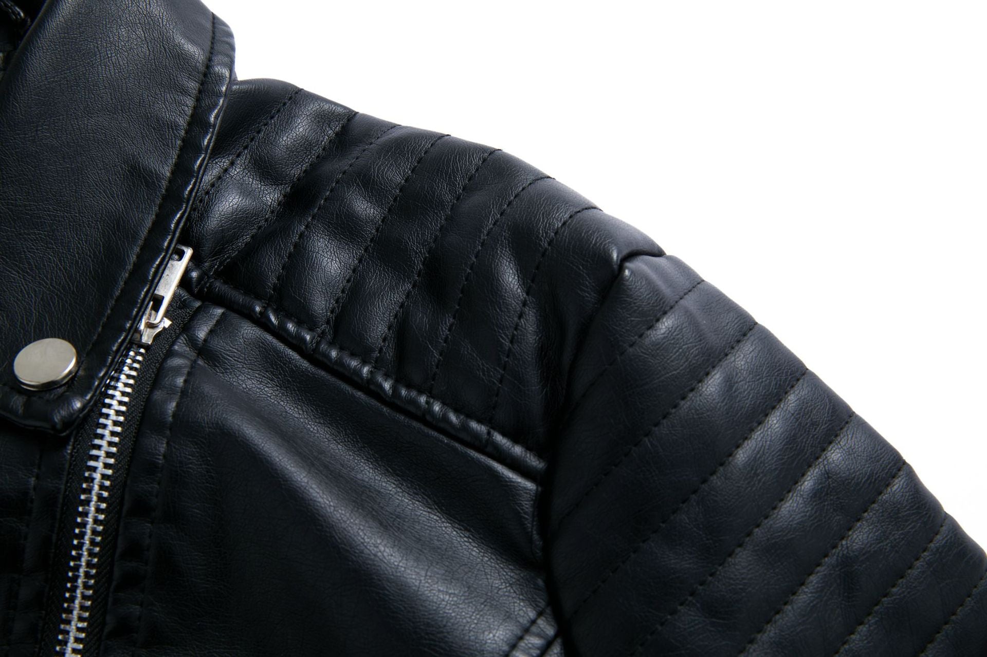 Women's Motorcycle Short Faux Leather Jacket-black-S-Free Shipping Leatheretro