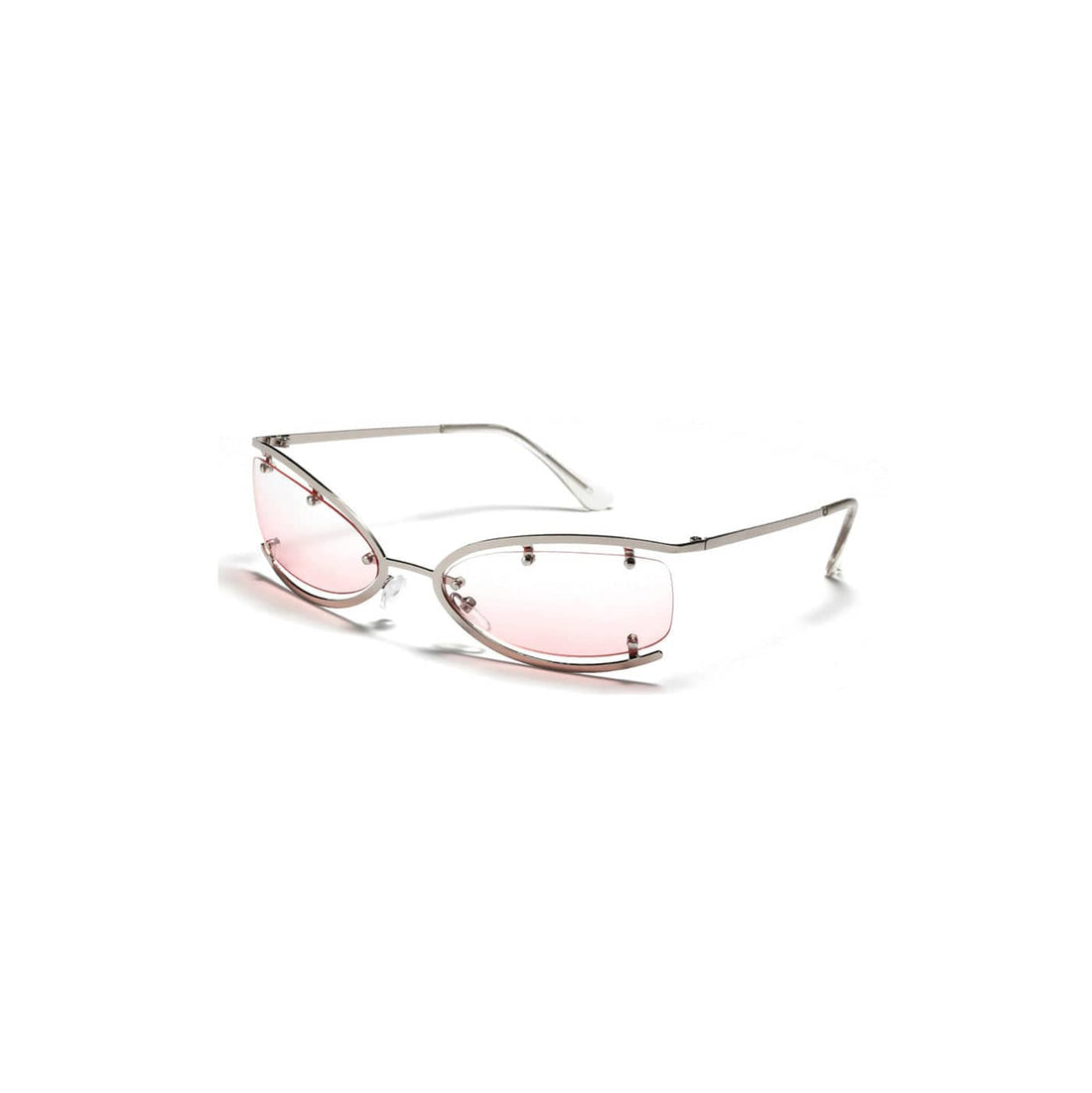 DAMAGE ASIA OPTICALS Semi-open Frame Sunglasses-Sunglasses-One Size-Pink-Free Shipping Leatheretro