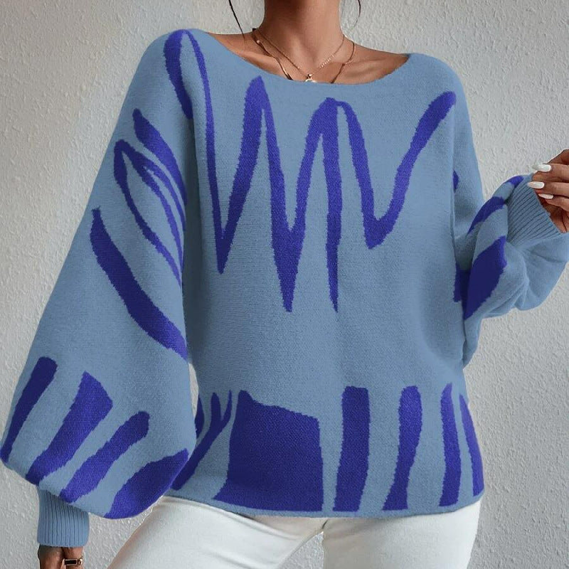 Designed Casual Knitted Pullover Sweaters-Sweater&Hoodies-Blue-S-Free Shipping Leatheretro