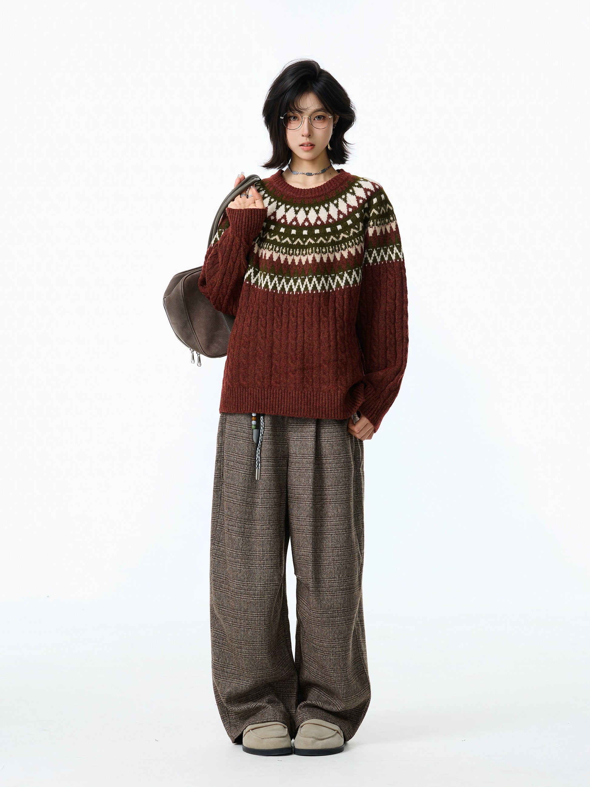 BFLC Cozy Winter & Fall Loose Pullover Knit Sweater-Apricot-M-Free Shipping Leatheretro