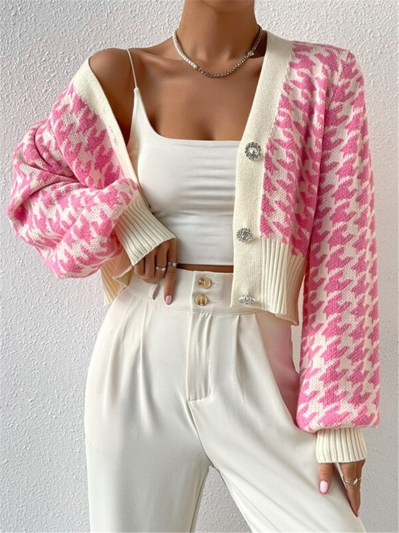 Fashion Women Knitted Cardigan Sweaters-Sweater&Hoodies-Pink-S-Free Shipping Leatheretro