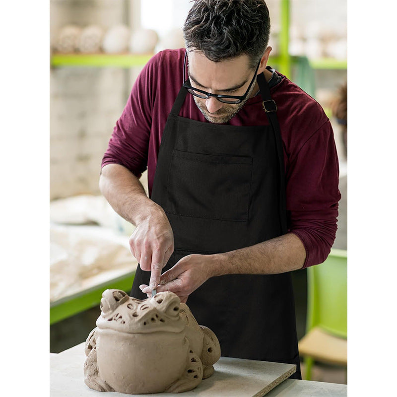 Waterproof & Oil-Resistant Polyester Apron-Apron-Black + Blue-Free Shipping Leatheretro