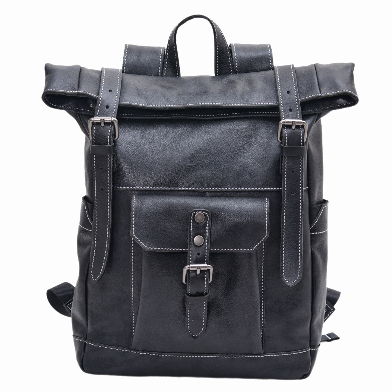 Vintage Men's Backpack – Full-Grain Vegetable-Tanned Leather Rucksack-Backpack-Coffee-Free Shipping Leatheretro