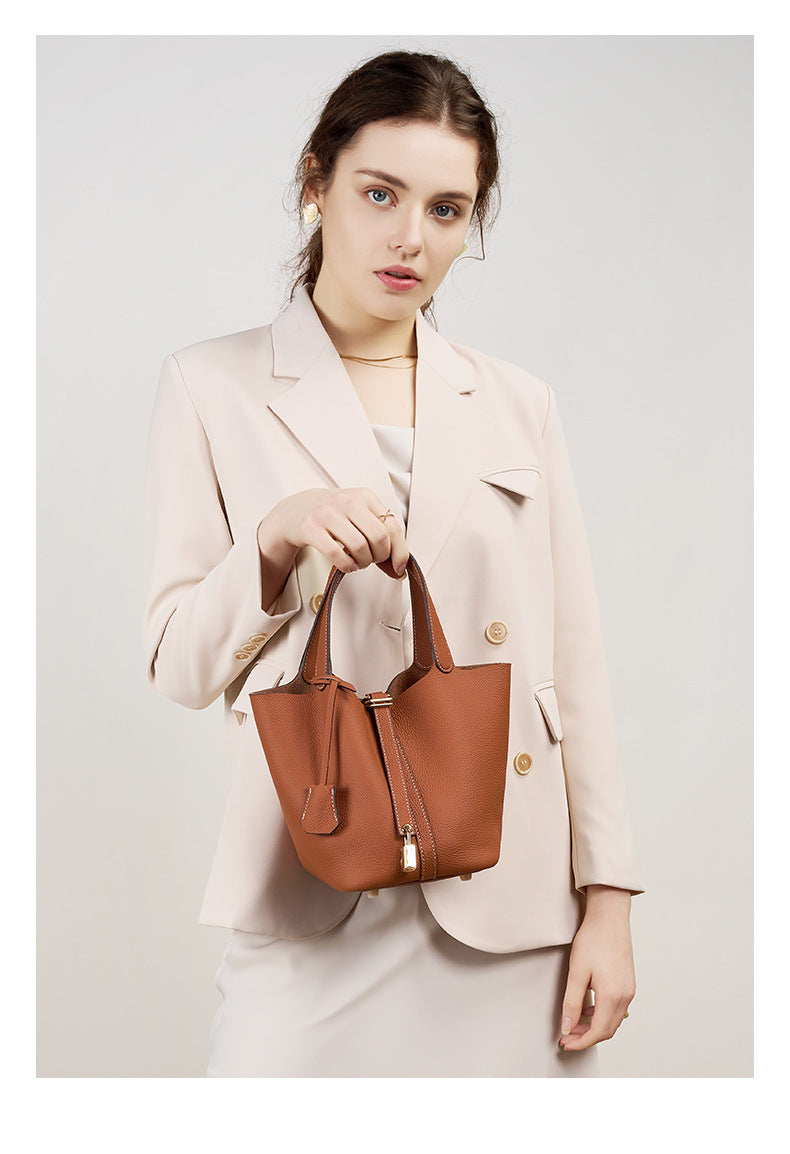 Luxury Leather Bucket Bag for Women-handbags-black-Free Shipping Leatheretro