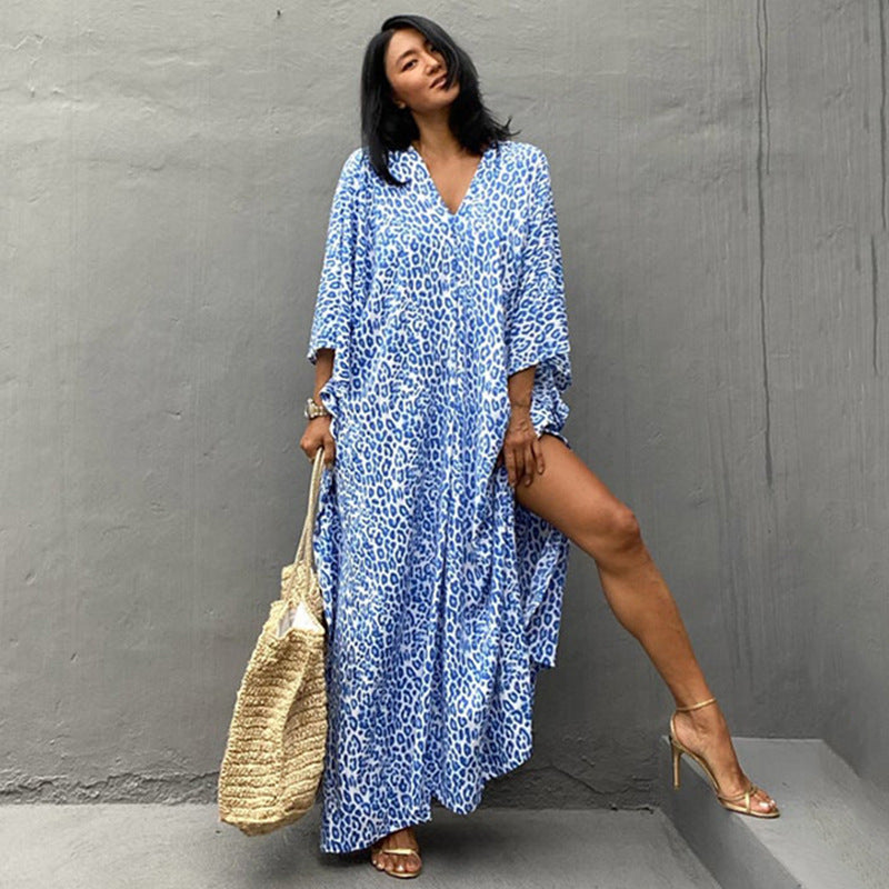 Summer Holiday Women Pullover Beachwear Cover Ups-Blue-One Size-Free Shipping Leatheretro