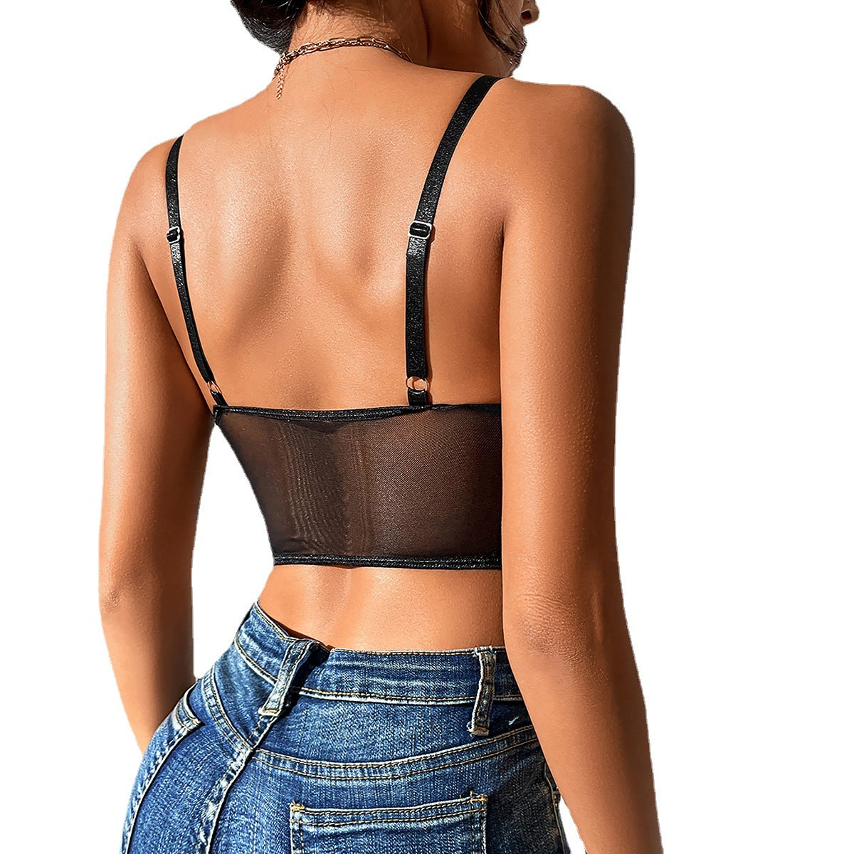 Sexy Street Style Crossed Lace Up Bras-Black-S-Free Shipping Leatheretro