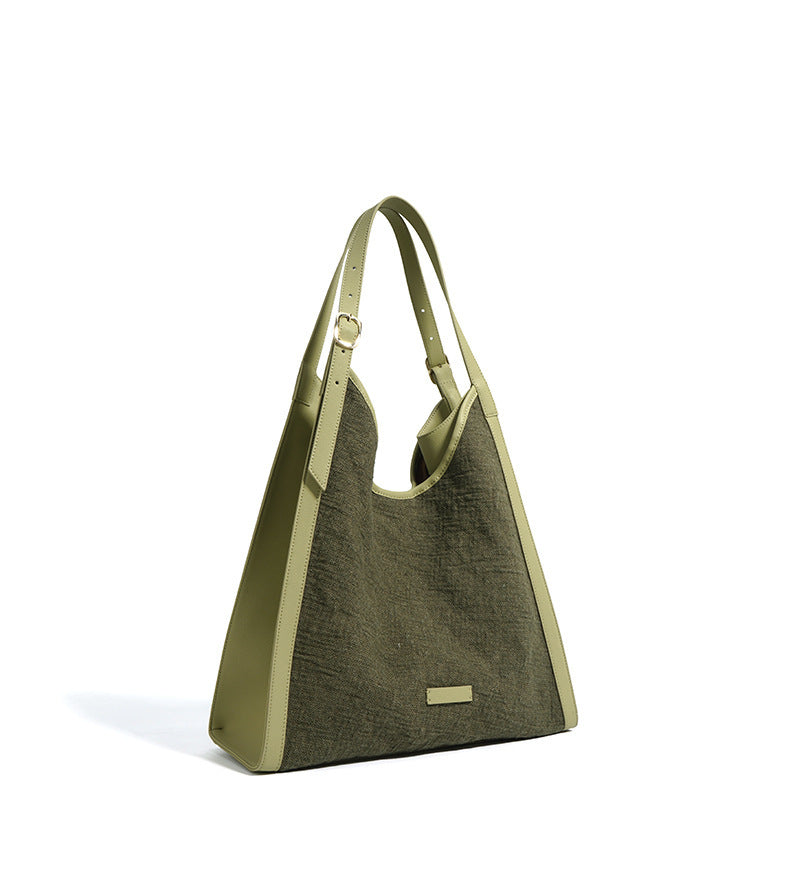 Oversized Boho Cotton Linen Tote Bag – Minimalist Shoulder Bag for Women-flax brown-Free Shipping Leatheretro