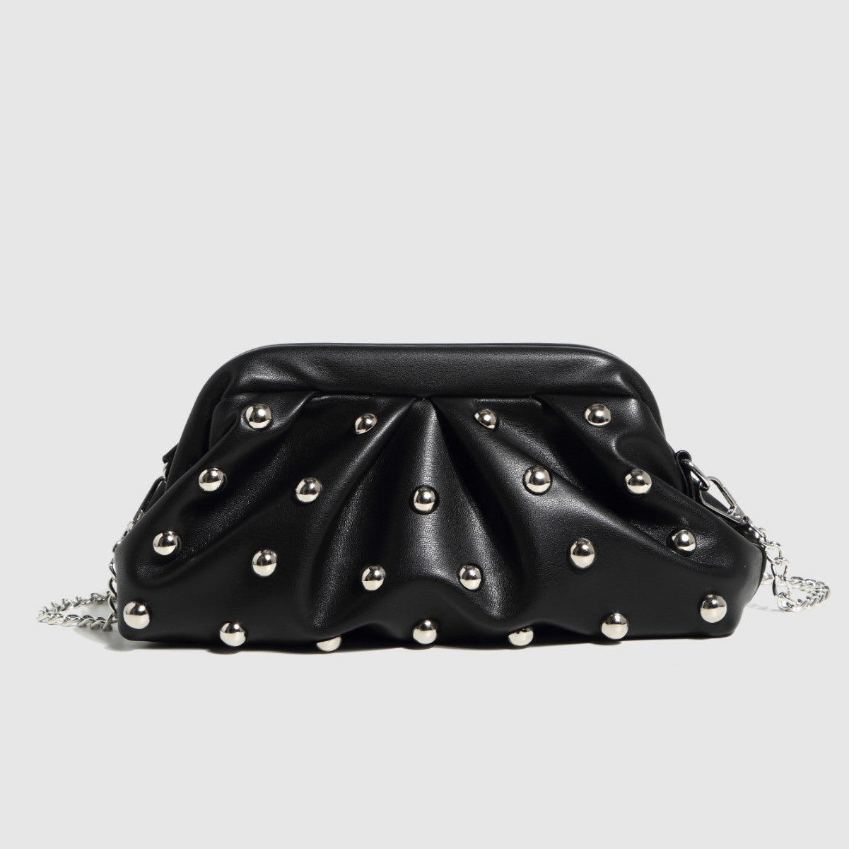 Women's Pleated Dumpling Bag-Black-Free Shipping Leatheretro