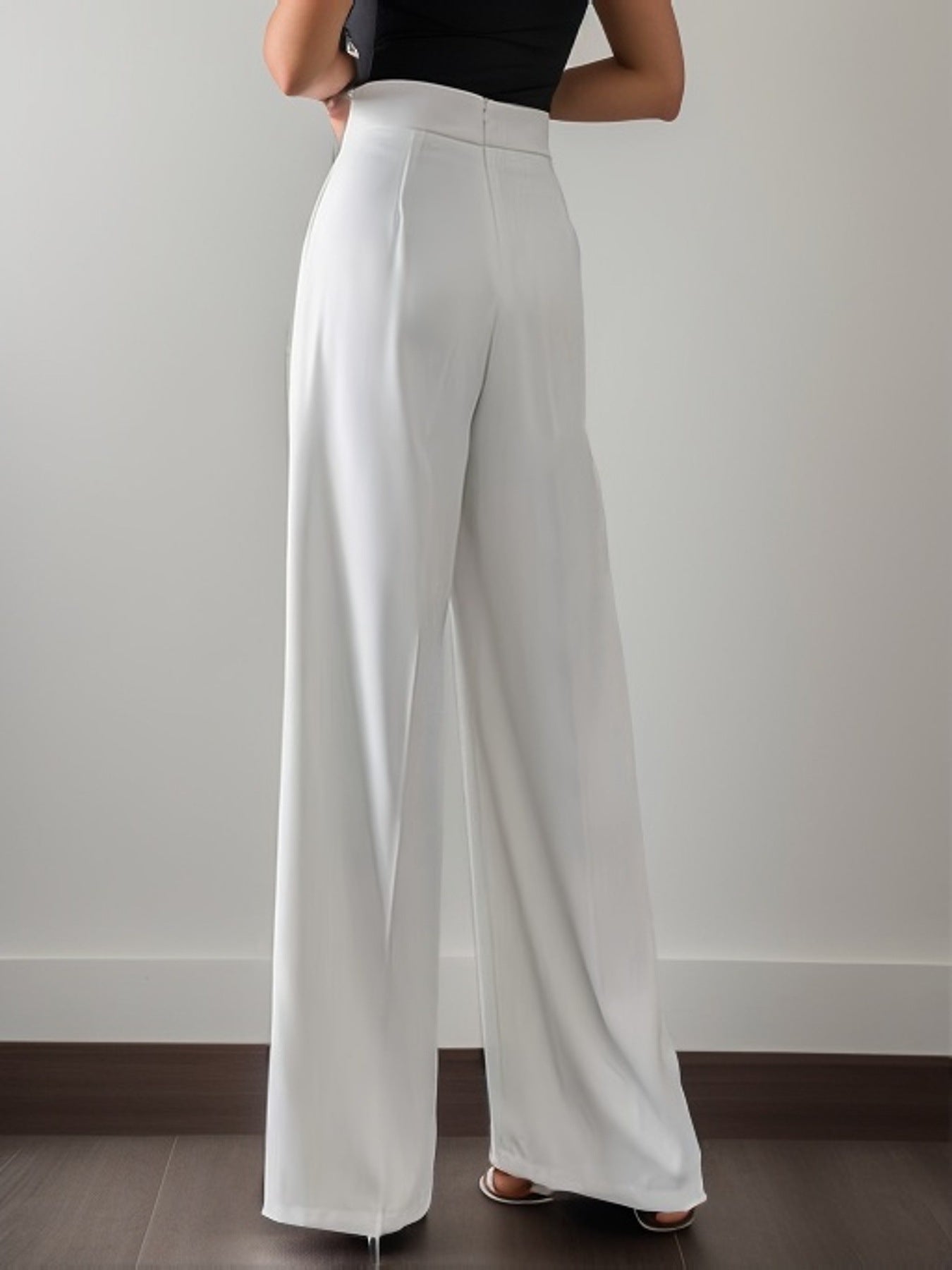 Casual High Waist Leisure Women Long Pants-pants-White-M-Free Shipping Leatheretro