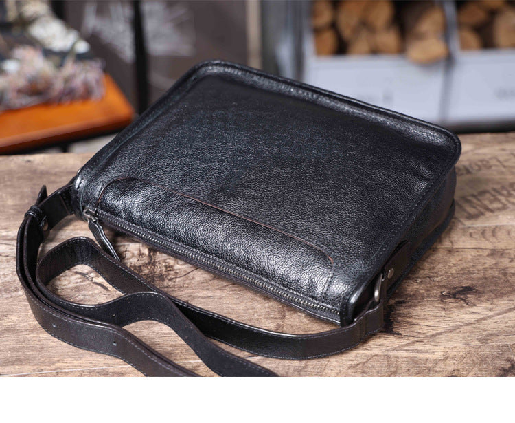 Men's Vintage Messenger Bag - Handmade Full-Grain Vegetable-Tanned Leather Messenger Bag-Messenger Bags-Coffee-Free Shipping Leatheretro