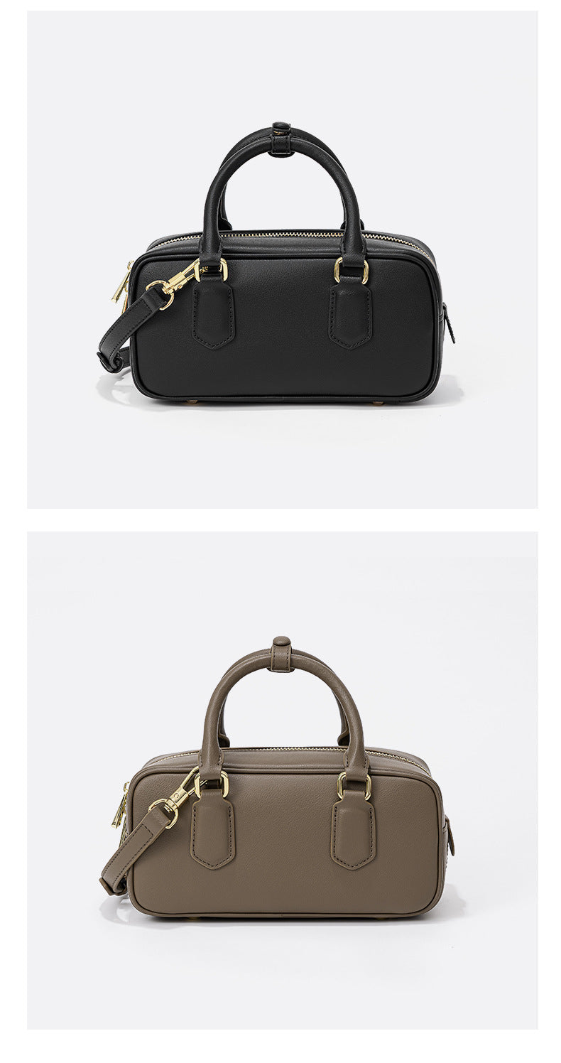 Stylish Pillow-Design Genuine Leather Shoulder Bag-Handbags-Gray-Free Shipping Leatheretro