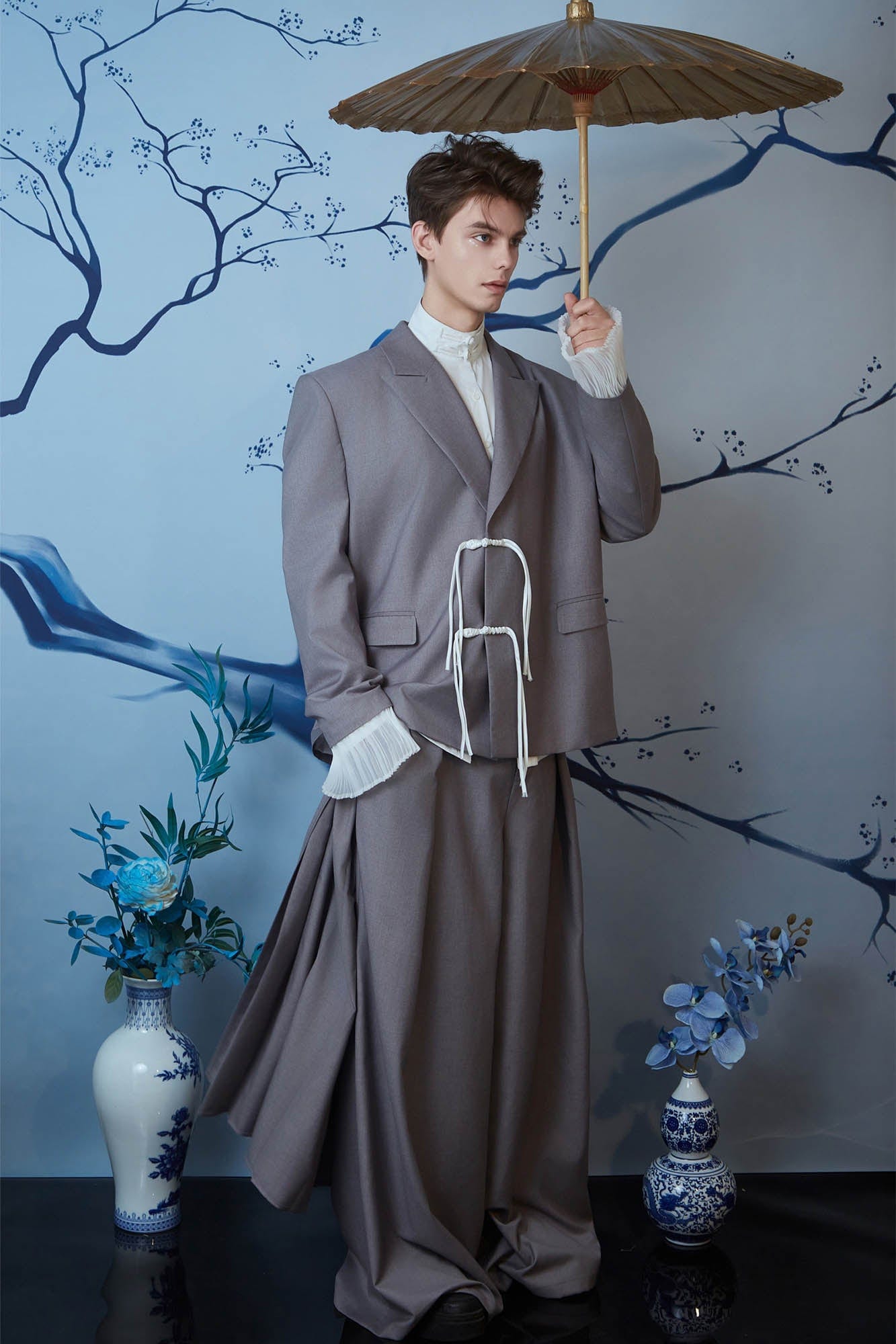 JIECHI Wild Flower Rope-Tie Oversized Blazer-Jacket-M-Free Shipping Leatheretro
