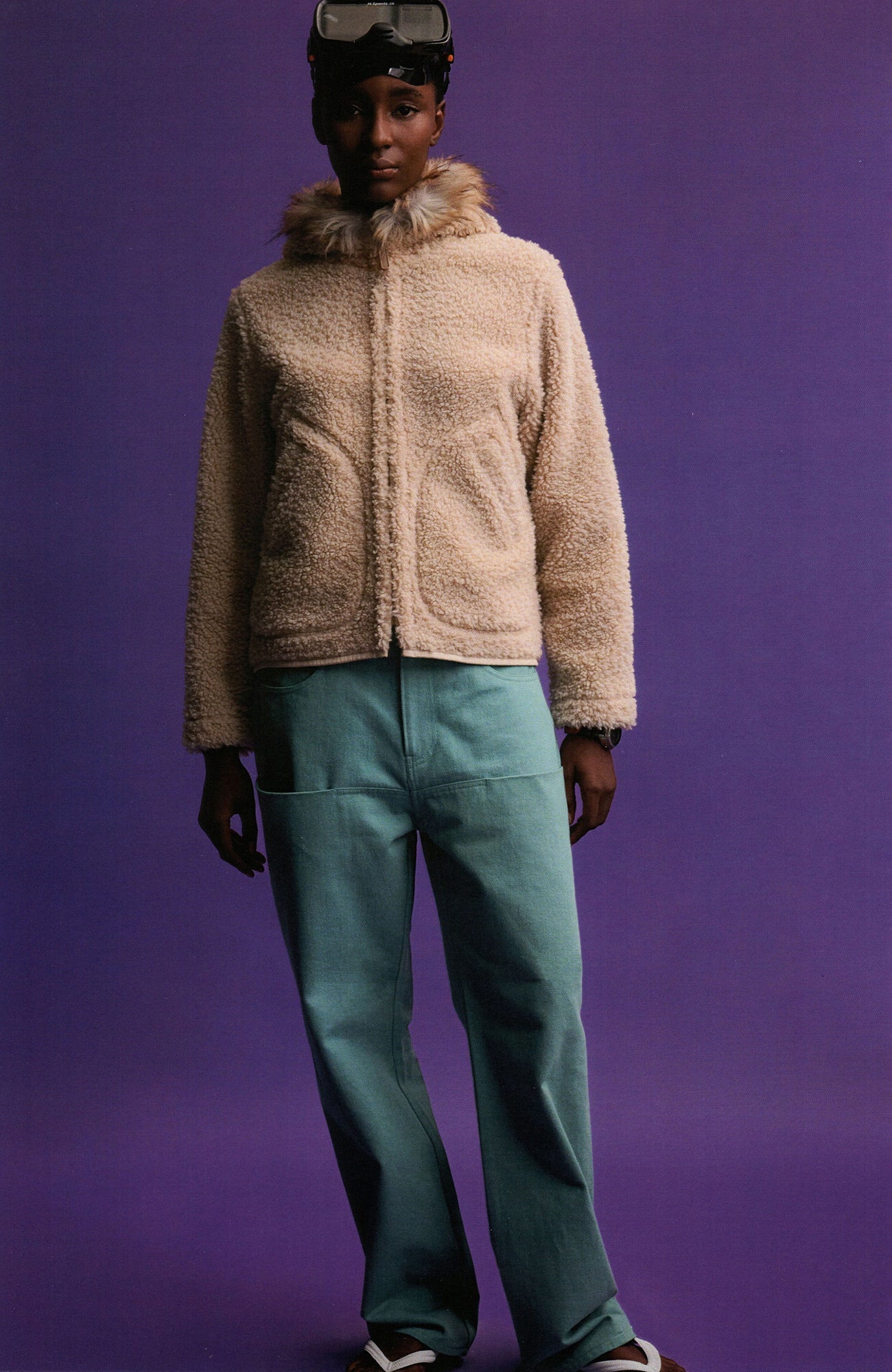 URBAN+FOREST Faux Fur Trim Sherpa Wool-Blend Hooded Jacket-Jacket-S-Beige-Free Shipping Leatheretro