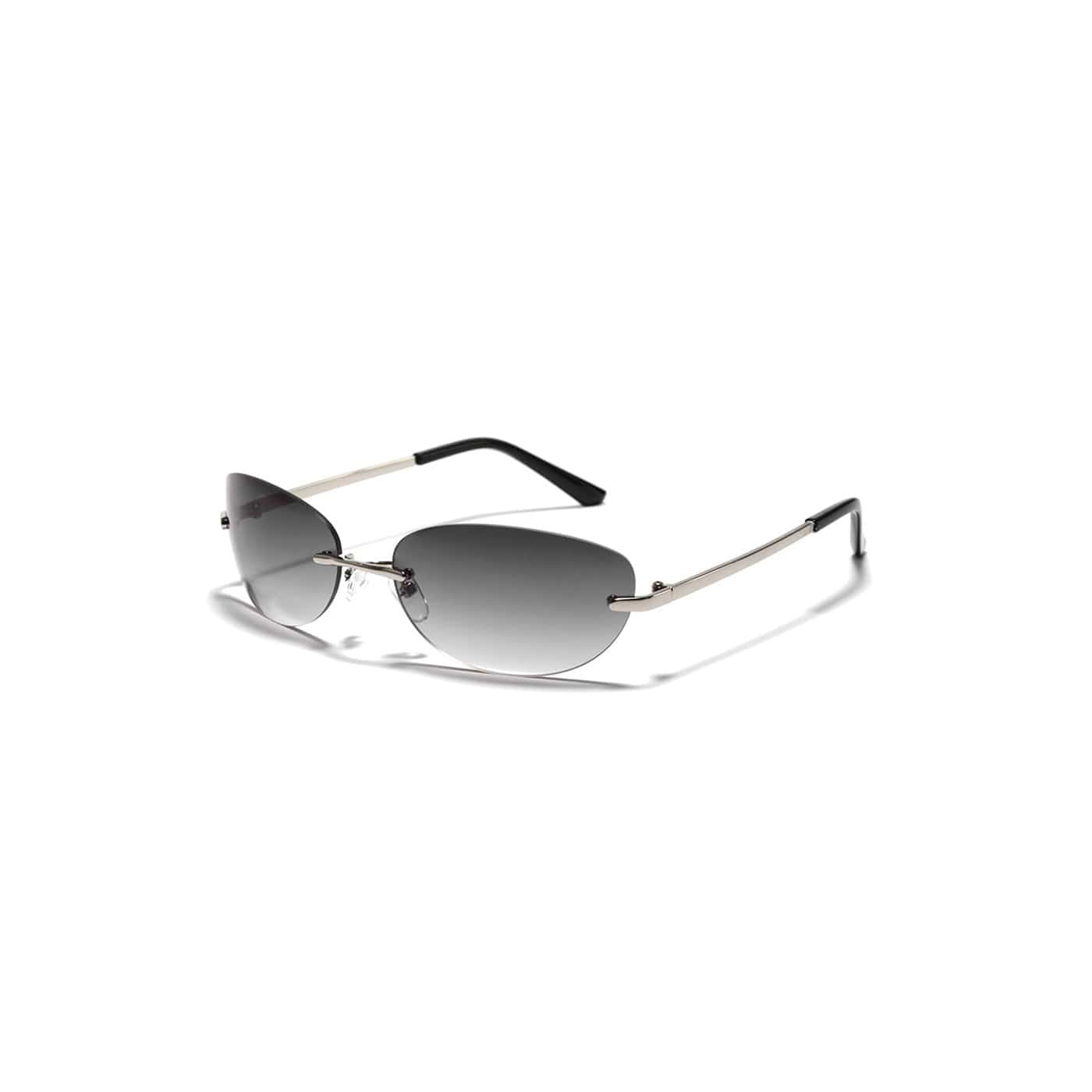 DAMAGE ASIA OPTICALS Rimless Gradient Sunglasses-Sunglasses-One Size-Brown-Free Shipping Leatheretro