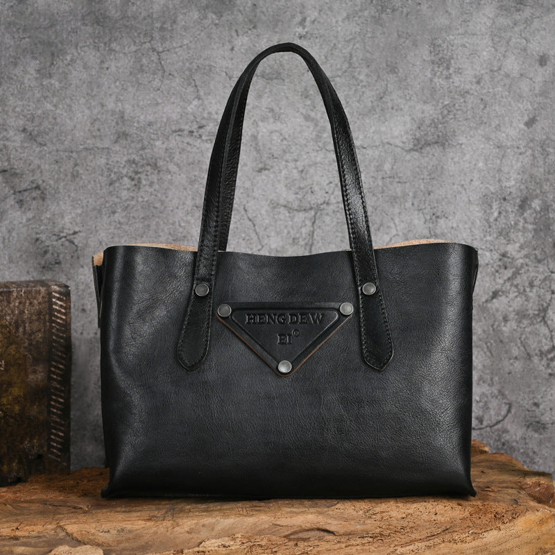 Vintage Genuine Leather Crossbody Bag Tote Bags-Brown-Free Shipping Leatheretro