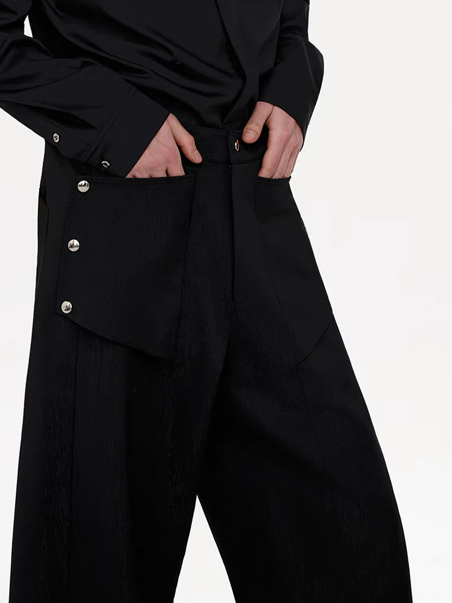 TIWILLTANG Detachable Pocket Flap Trousers-Pants-S / 28-31”-Free Shipping Leatheretro