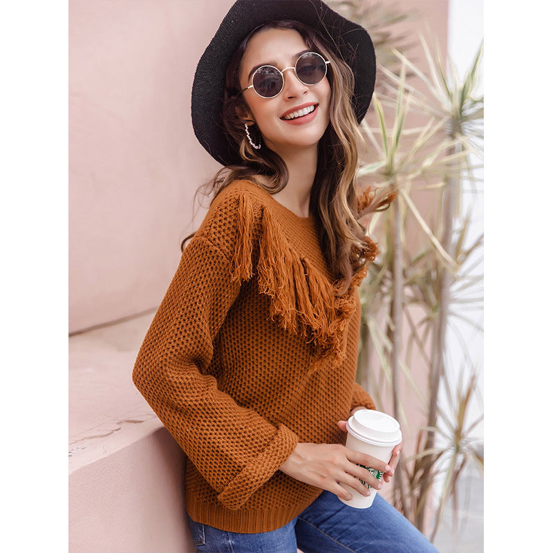 Fashion Brown Knitted Sweaters-Sweater&Hoodies-Brown-S-Free Shipping Leatheretro