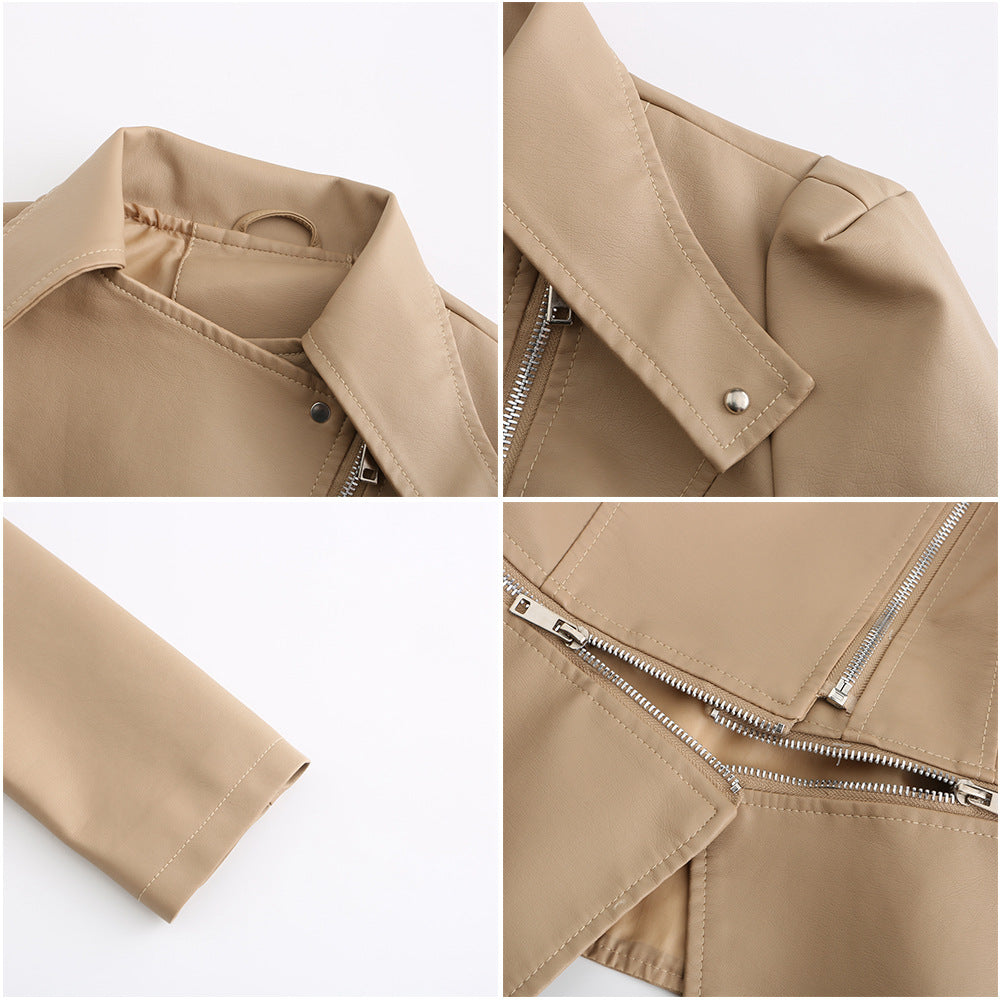 Women's Detachable Hem Faux Leather Jacket-black-S-Free Shipping Leatheretro