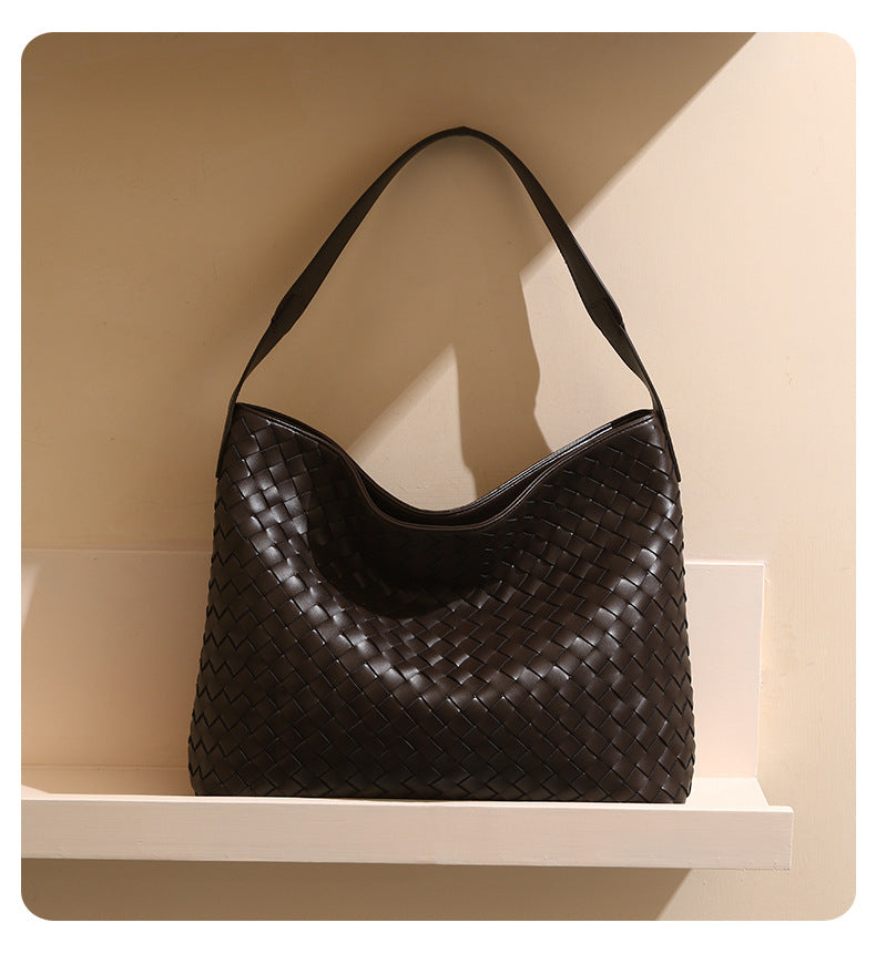 Handwoven Leather Crossbody Bag-Handbags-Green-Free Shipping Leatheretro