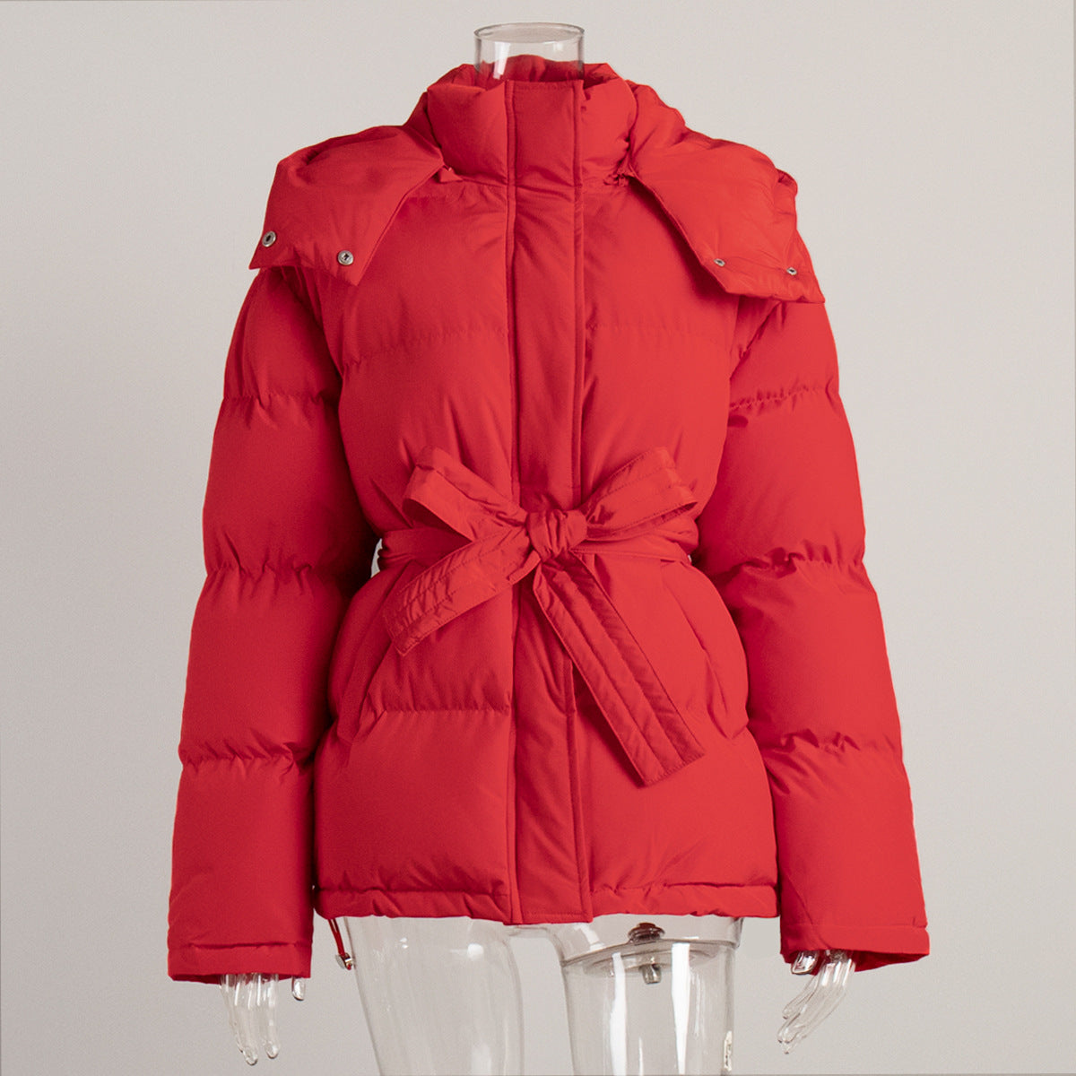 Casual Winter Zipper Cotton Jacket Coats for Women-Outerwear-Red-S-Free Shipping Leatheretro