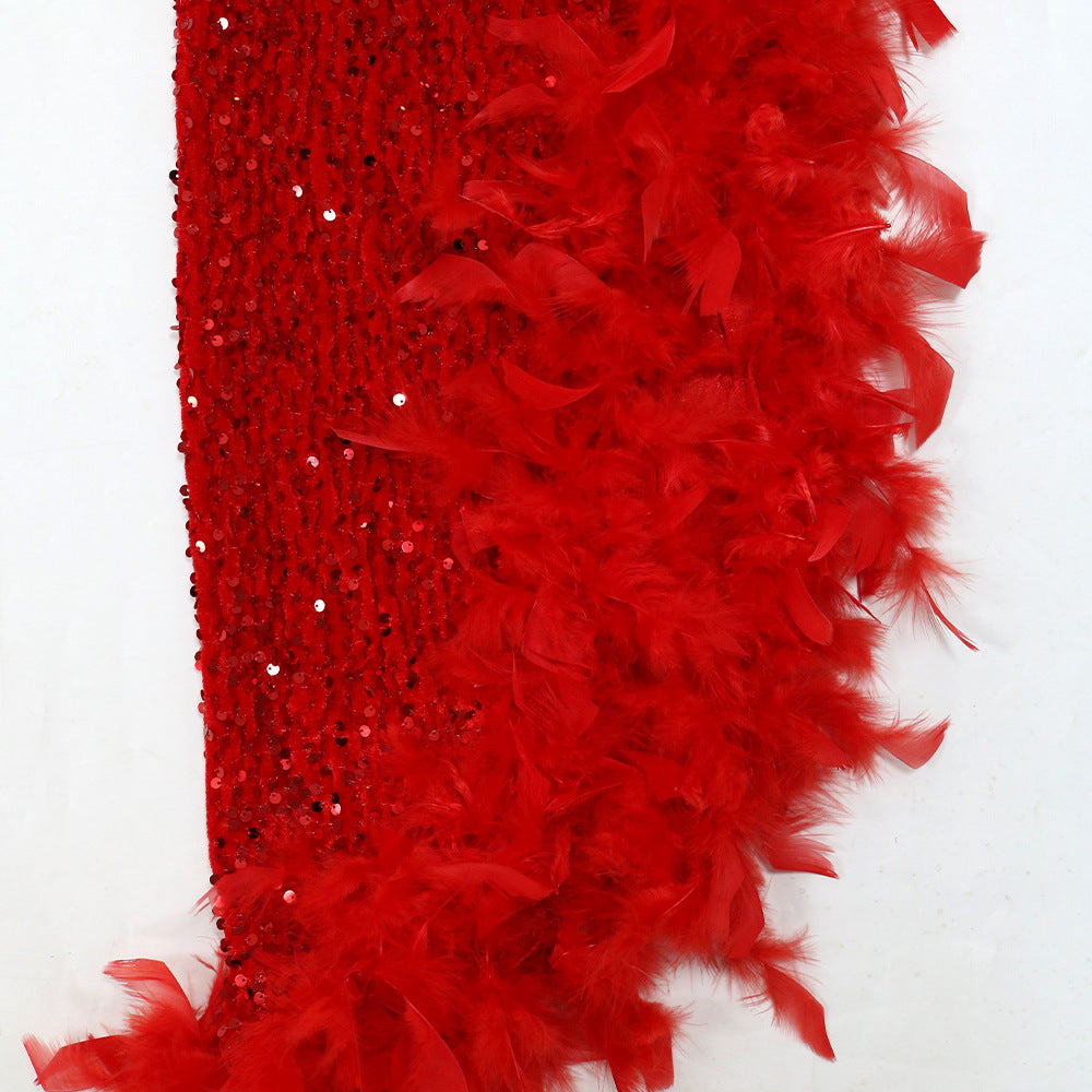 Sexy Strapless Sequined Evening Party Dresses-Dresses-Red-S-Free Shipping Leatheretro