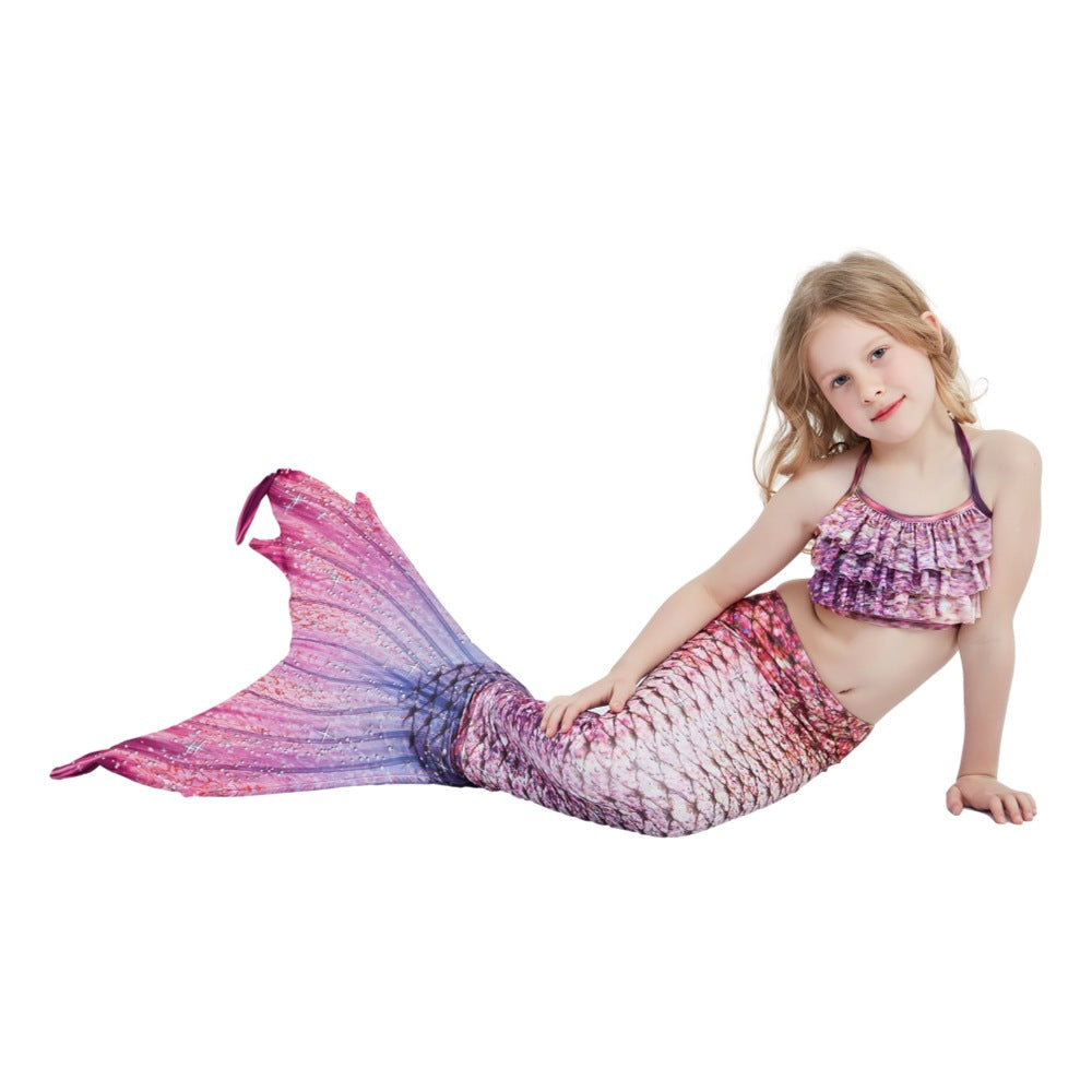 Gorgeous Three Pieces Mermaid Style Swimsuits-Swimwear-E401-110（105-115cm)-Free Shipping Leatheretro