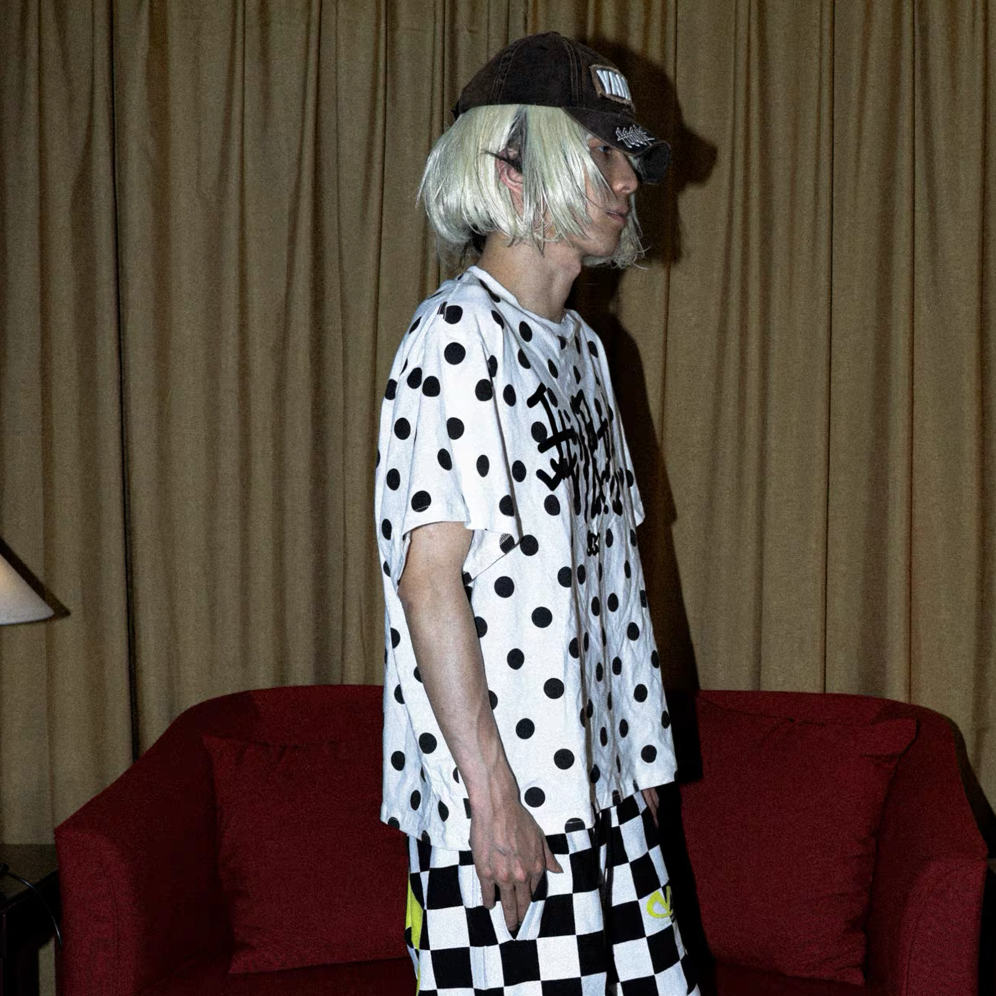 PCCVISION Polka Dot Text Graphic T-Shirt-T Shirt-S (Preorder)-White-Free Shipping Leatheretro