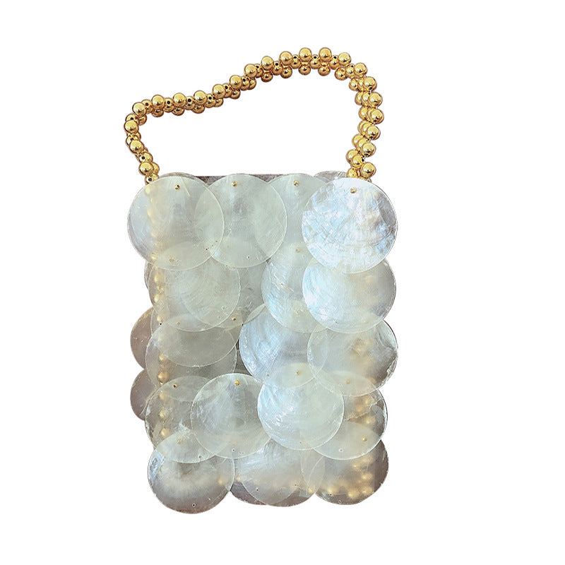 Fashionable Colorful Handwoven Shell Bag-color-Free Shipping Leatheretro