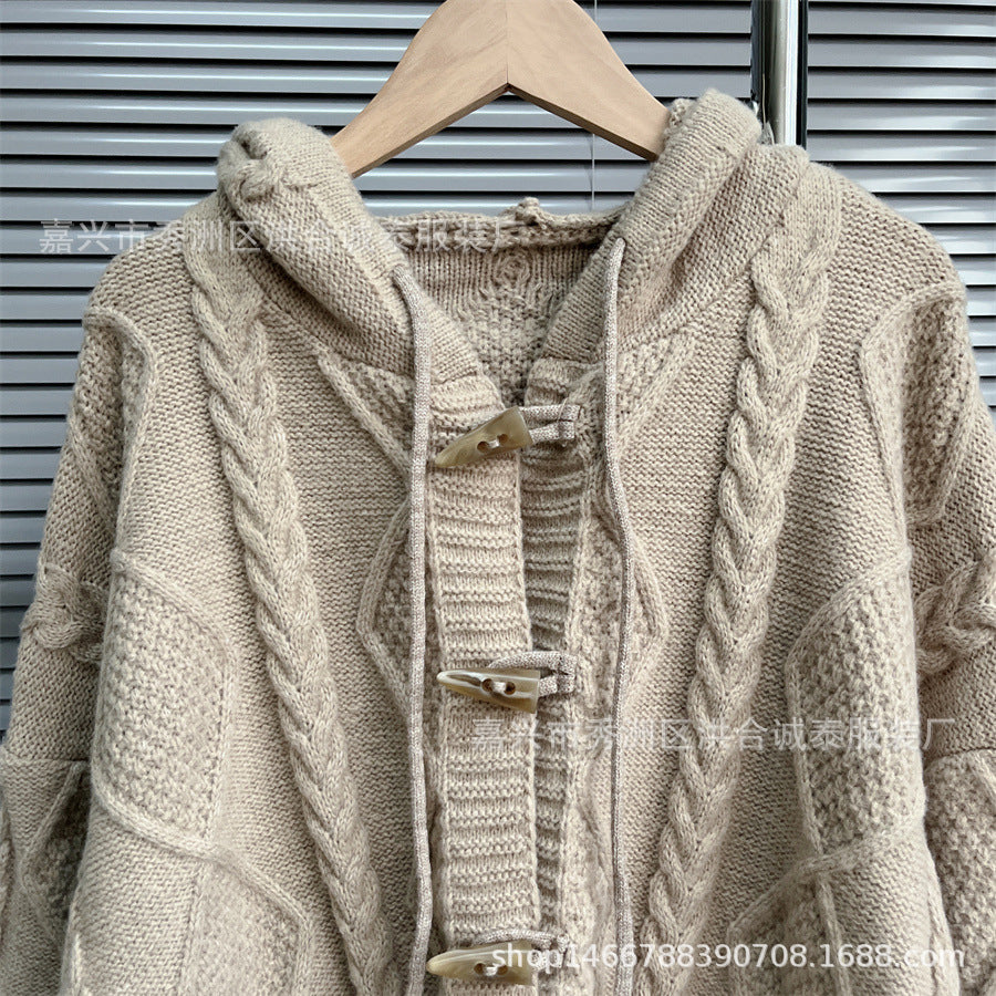 Soft Lazy Knitted Women Cardigan Sweaters-Sweater&Hoodies-Ivory-One Size-Free Shipping Leatheretro