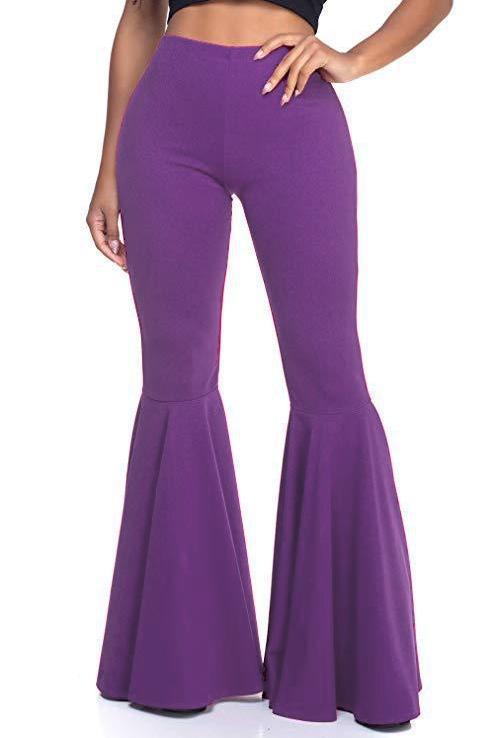 Sexy High Waist Mermaid Flare Pants-Pants-Purple-S-Free Shipping Leatheretro