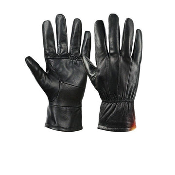 Premium Genuine Sheepskin Leather Winter Gloves for Women & Men-Black-L-Free Shipping Leatheretro