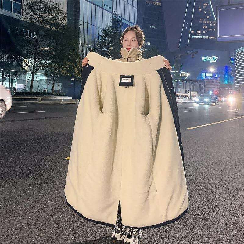 Fashion Winter Warm Long Overcoats for Women-Outerwear-Khaki-XS 40-50 kg-Free Shipping Leatheretro