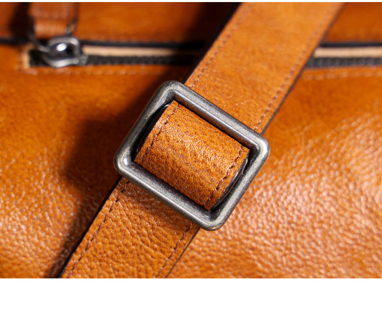 Genuine with Full-Grain Vegetable-Tanned Leather Bag-Handbags-Dark Coffee-Free Shipping Leatheretro