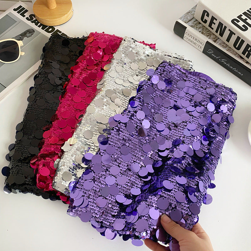 Sexy Sequined Summer A Line Mini Skirts-Skirts-Purple-S-Free Shipping Leatheretro