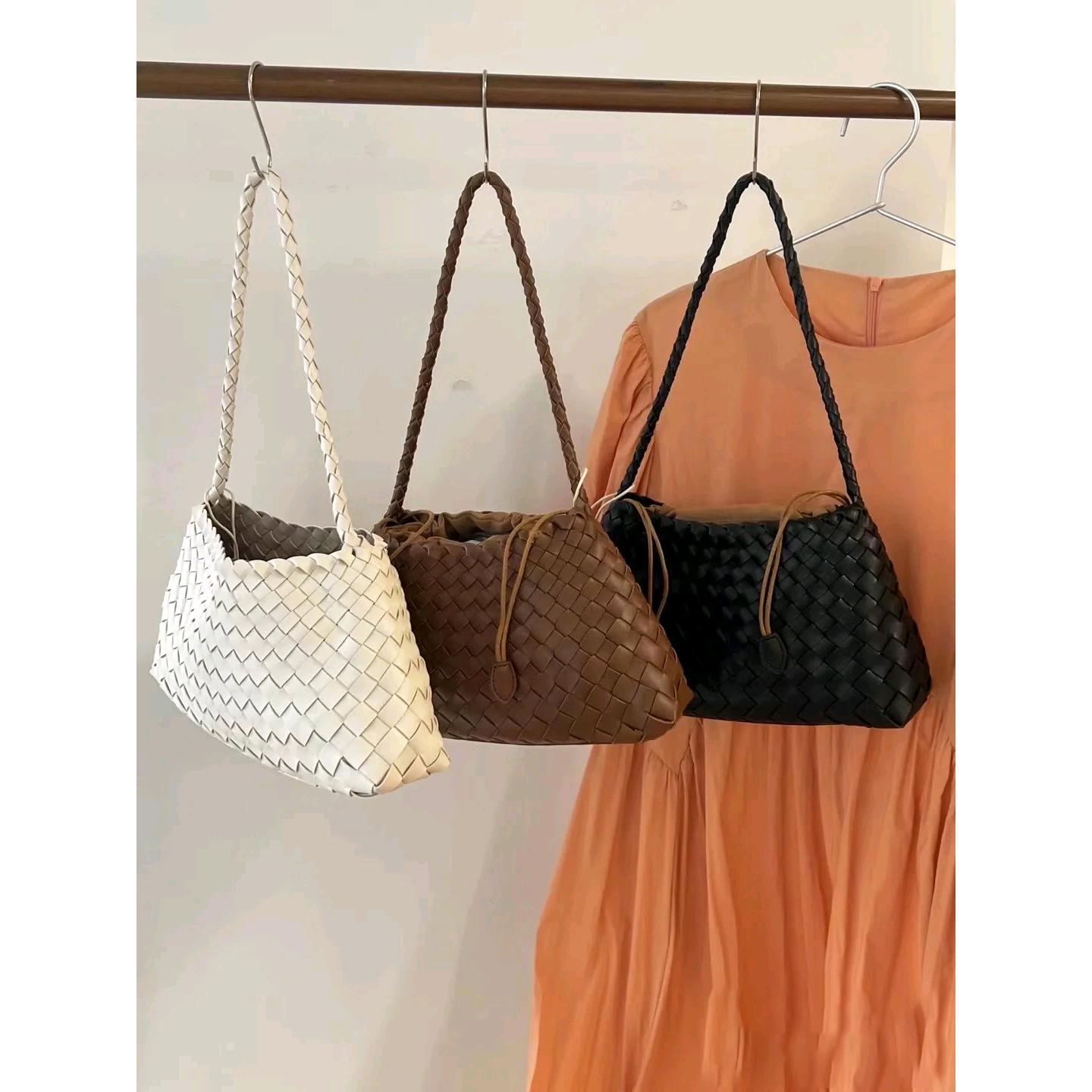 Retro Genuine Leather Woven Handbag for Women-Handbags-Ivory-Free Shipping Leatheretro