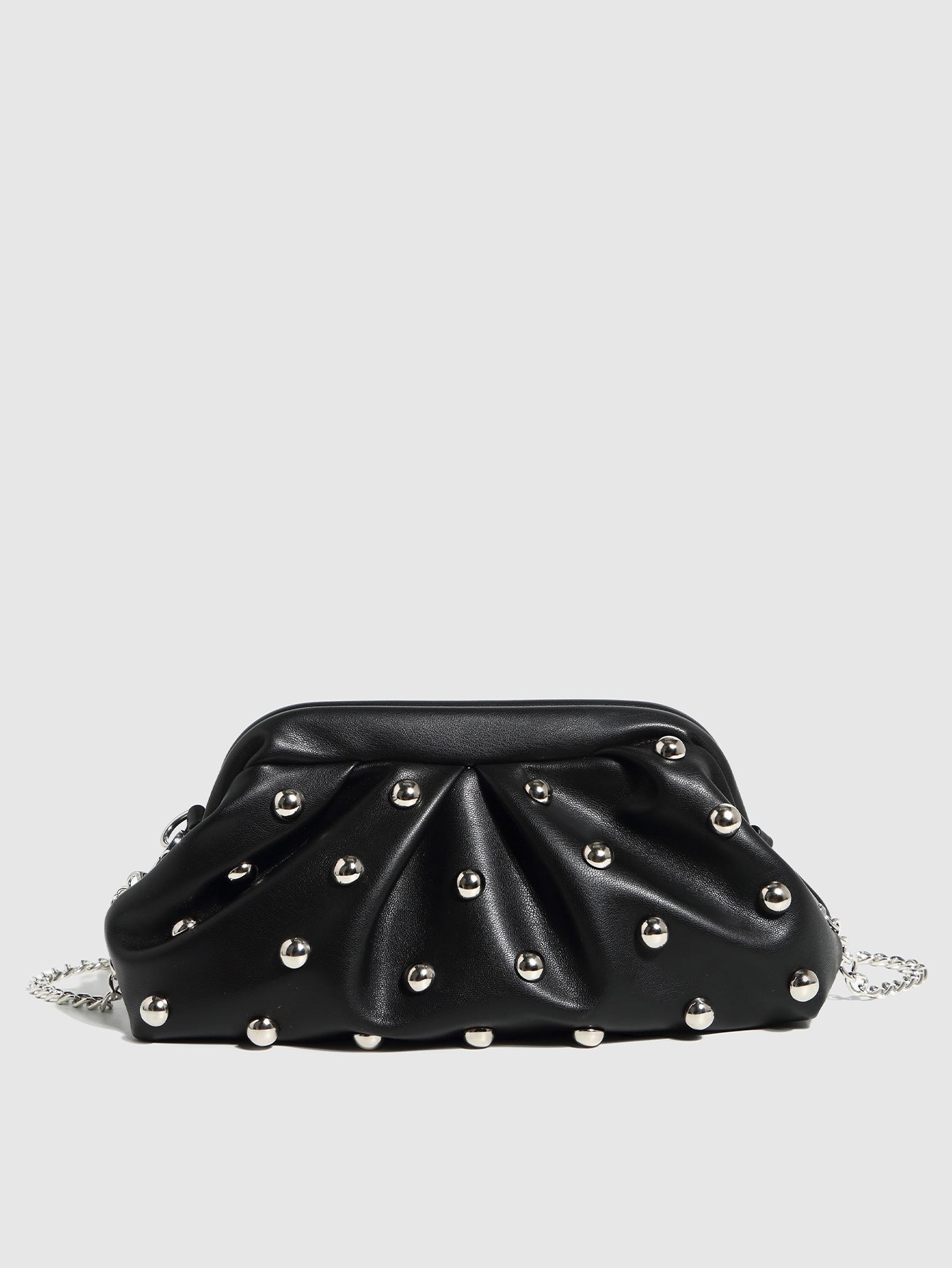 Women's Pleated Dumpling Bag-Black-Free Shipping Leatheretro