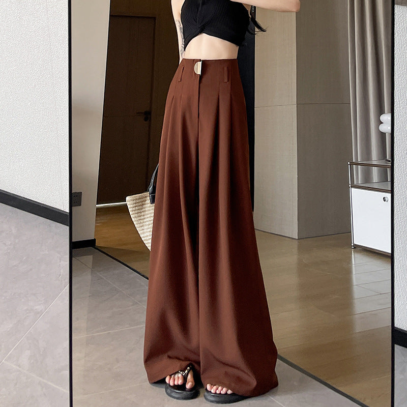 Casual High Waist Loose Long Straight Pants-Pants-Black-S-Free Shipping Leatheretro