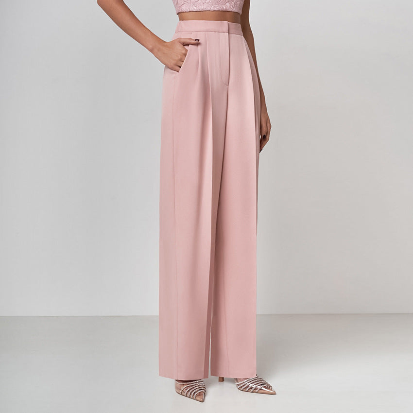 Fashion Elastic Waist Casual Pants-Pants-Pink-S-Free Shipping Leatheretro