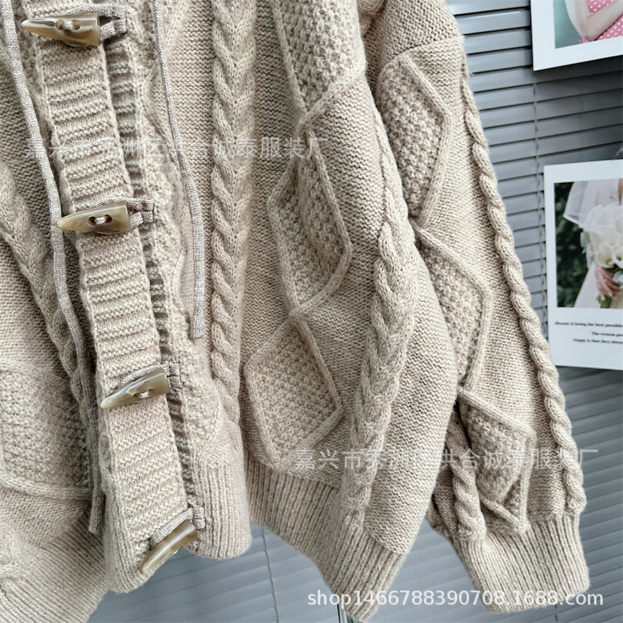 Soft Lazy Knitted Women Cardigan Sweaters-Sweater&Hoodies-Ivory-One Size-Free Shipping Leatheretro