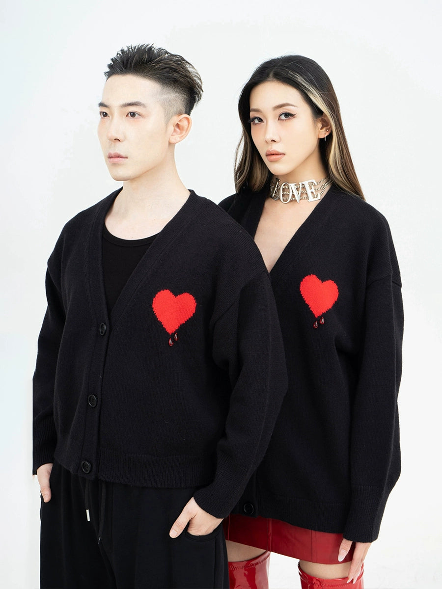 CLP Butterfly Love Beaded Cardigan - Oversized Knit Sweater-Black-Short- Three Buttons-Free Shipping Leatheretro