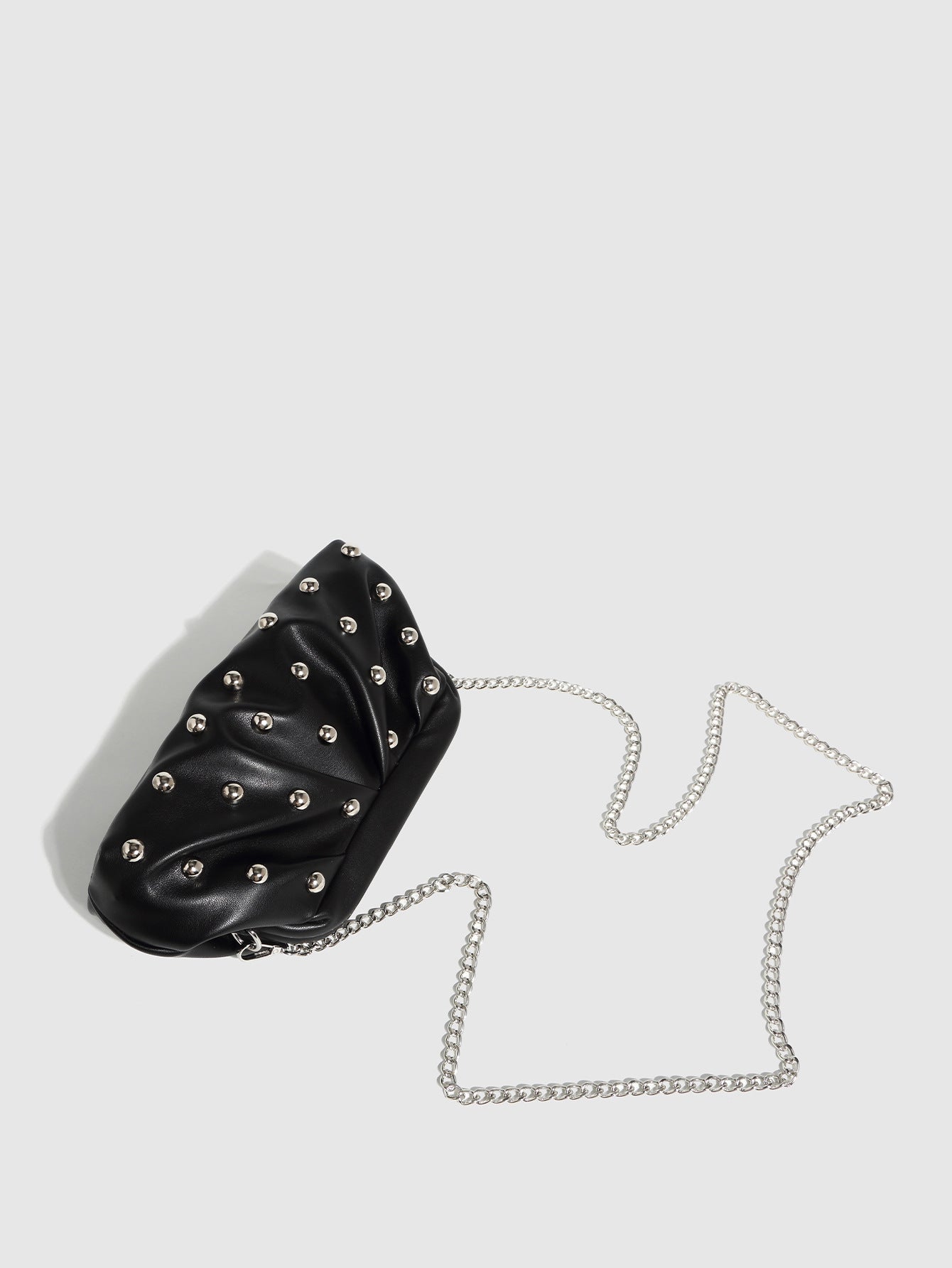 Women's Pleated Dumpling Bag-Black-Free Shipping Leatheretro